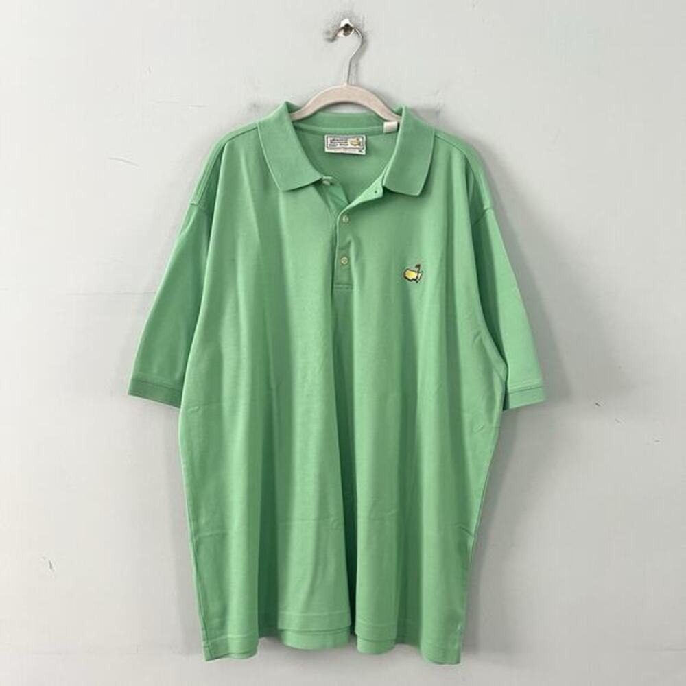 Masters Collection Augusta Golf Polo Green Logo Cotton Mens Shirt
